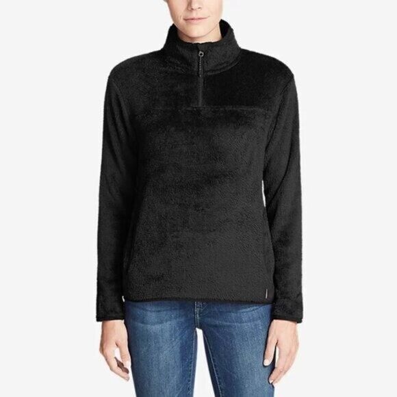 Eddie Bauer Black Quest Fleece 1/4 Zip Pullover Sweatshirt XL - Picture 1 of 5